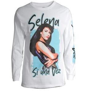 Selena Men's White Si Una Vez Graphic Long Sleeve Tee Size 3XL